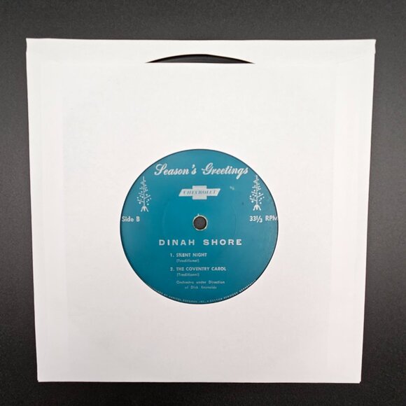 Dinah Shore Season's Greetings Vinyl 33 1/3 RPM 7" VG to VG+ Silent Night - Picture 6 of 6